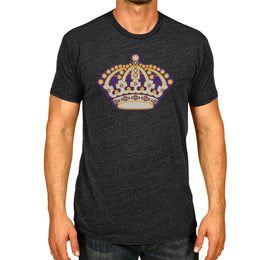Los Angeles Kings NHL Adult Retro Logo Tag-Less T-Shirt - Black Heather