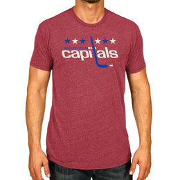 Washington Capitals NHL Adult Retro Logo Tag-Less T-Shirt - Red Heather