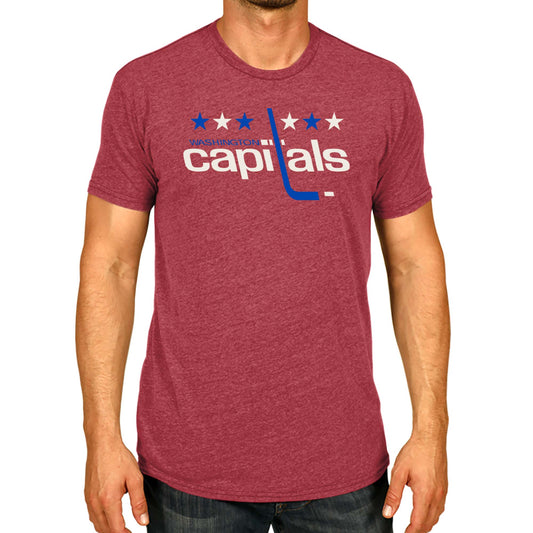 Washington Capitals NHL Adult Retro Logo Tag-Less T-Shirt - Red Heather