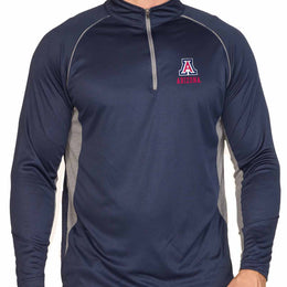 Arizona Wildcats Mens NCAA Campus Classic Long Sleeve 1/4 Zip Windshirt - Navy