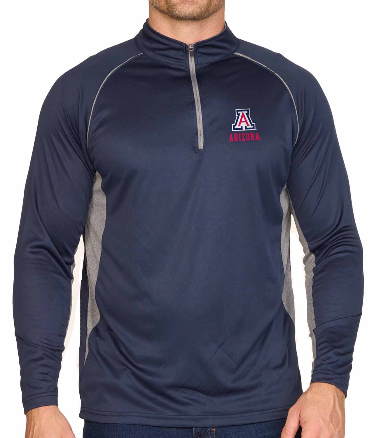 Arizona Wildcats Mens NCAA Campus Classic Long Sleeve 1/4 Zip Windshirt - Navy