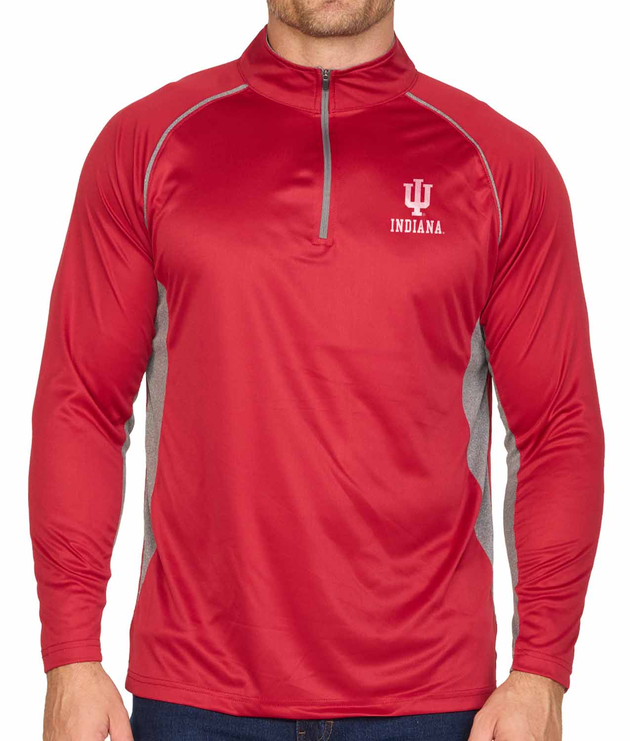 Indiana Hoosiers Mens NCAA Campus Classic Long Sleeve 1/4 Zip Windshirt - Cardinal