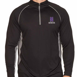 Northwestern Wildcats Mens NCAA Campus Classic Long Sleeve 1/4 Zip Windshirt - Black