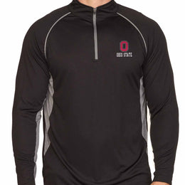 Ohio State Buckeyes Mens NCAA Campus Classic Long Sleeve 1/4 Zip Windshirt - Black