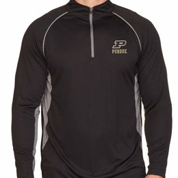 Purdue Boilermakers Mens NCAA Campus Classic Long Sleeve 1/4 Zip Windshirt - Black