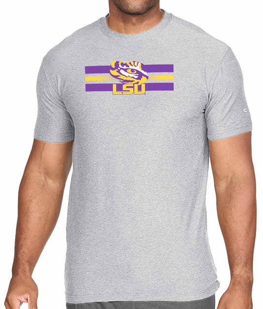 LSU Tigers Unisex NCAA Scholarship Cloud Jersey Athletic Short Sleeve Performance Tee - Gray Heather