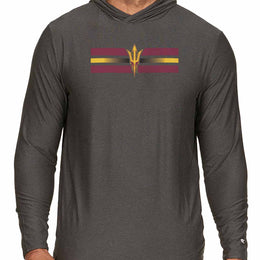 Arizona State Sun Devils NCAA Unisex Scholarship Cloud Jersey Performance Hooded Long Sleeve Tee - Black Heather