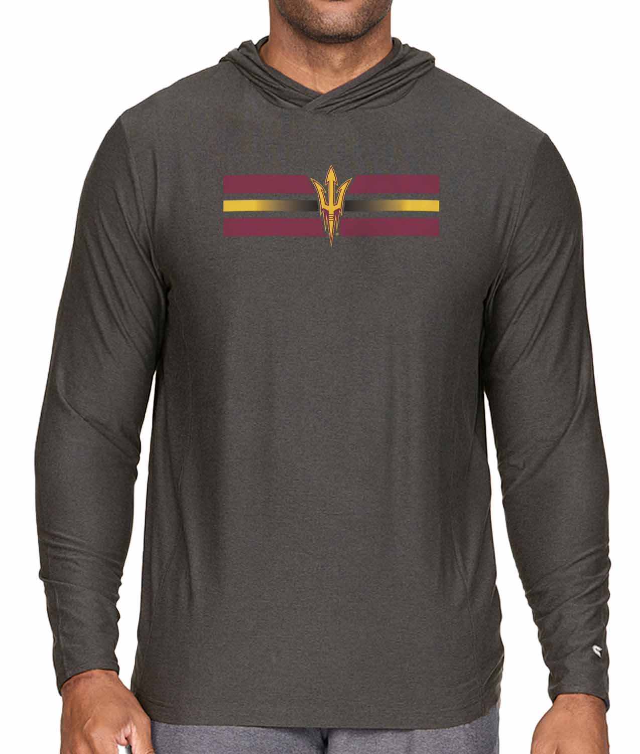 Arizona State Sun Devils NCAA Unisex Scholarship Cloud Jersey Performance Hooded Long Sleeve Tee - Black Heather