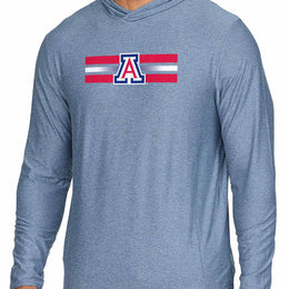 Arizona Wildcats NCAA Unisex Scholarship Cloud Jersey Performance Hooded Long Sleeve Tee - Navy Heather