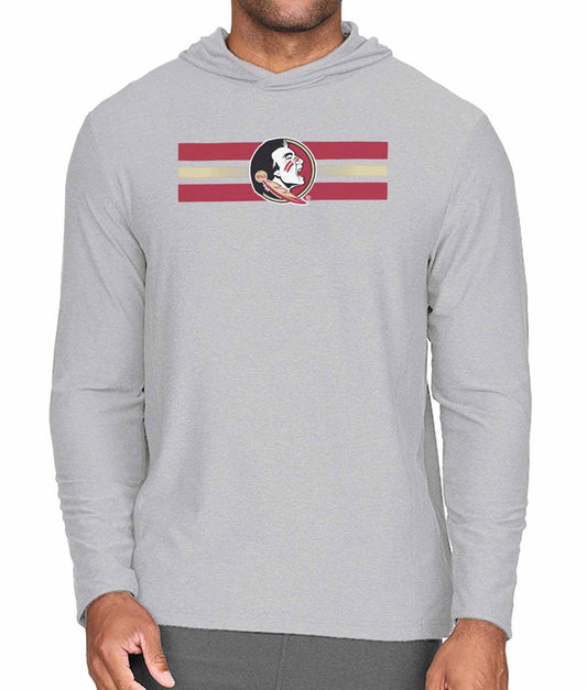Florida State Seminoles NCAA Unisex Scholarship Cloud Jersey Performance Hooded Long Sleeve Tee - Gray Heather