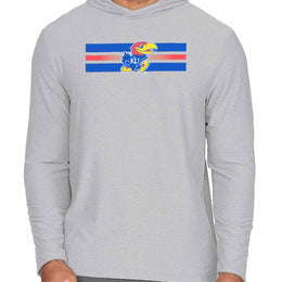 Kansas Jayhawks NCAA Unisex Scholarship Cloud Jersey Performance Hooded Long Sleeve Tee - Gray Heather