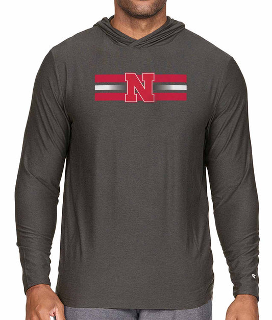 Nebraska Cornhuskers NCAA Unisex Scholarship Cloud Jersey Performance Hooded Long Sleeve Tee - Black Heather