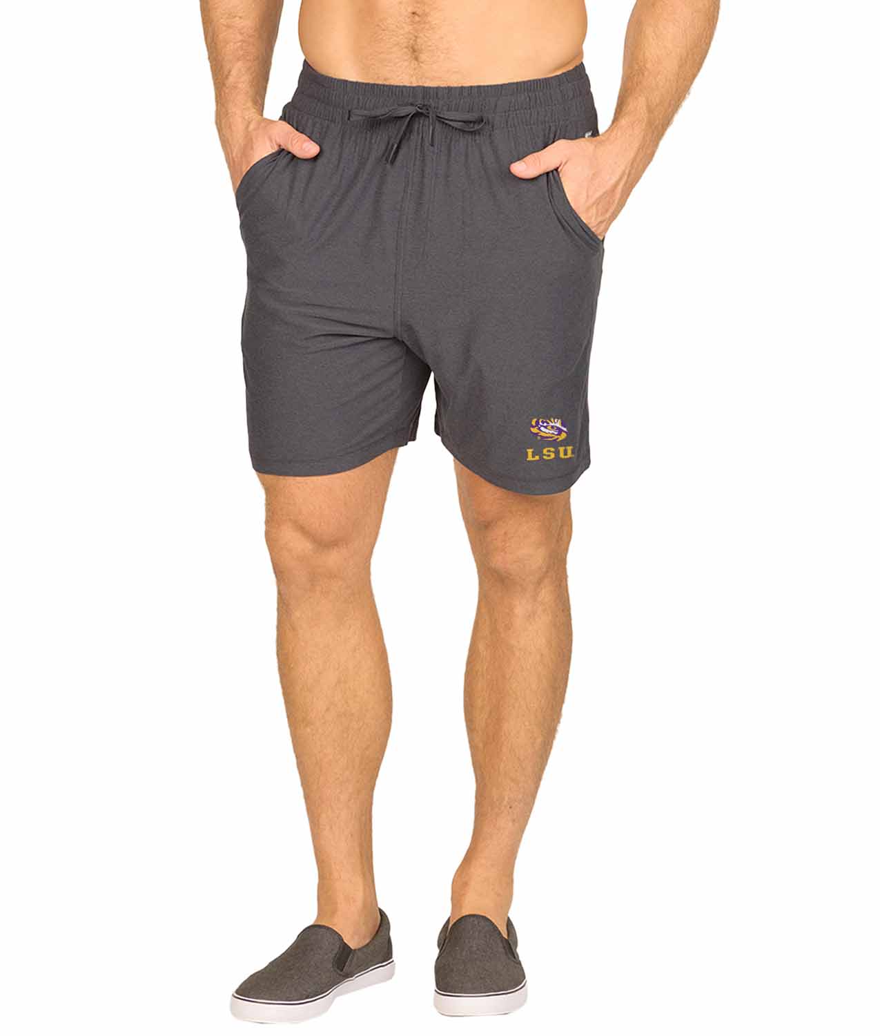LSU Tigers NCAA Men’s University Athletic Performance Shorts - Black Heather