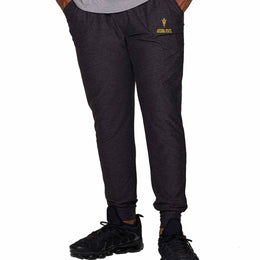 Arizona State Sun Devils NCAA Men’s University Cloud Jersey Performance Jogger Pants with Drawstring Waistband - Black Heather