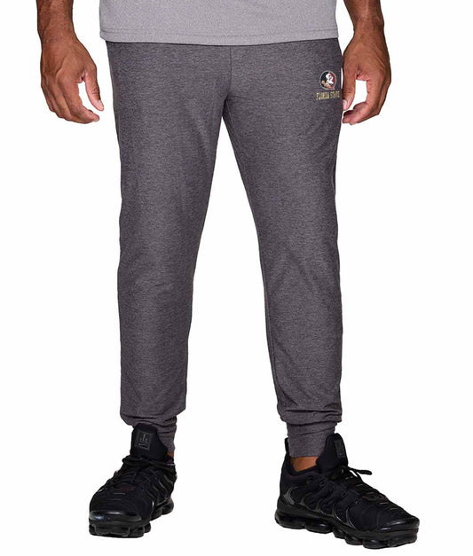 Florida State Seminoles NCAA Men’s University Cloud Jersey Performance Jogger Pants with Drawstring Waistband - Gray Heather