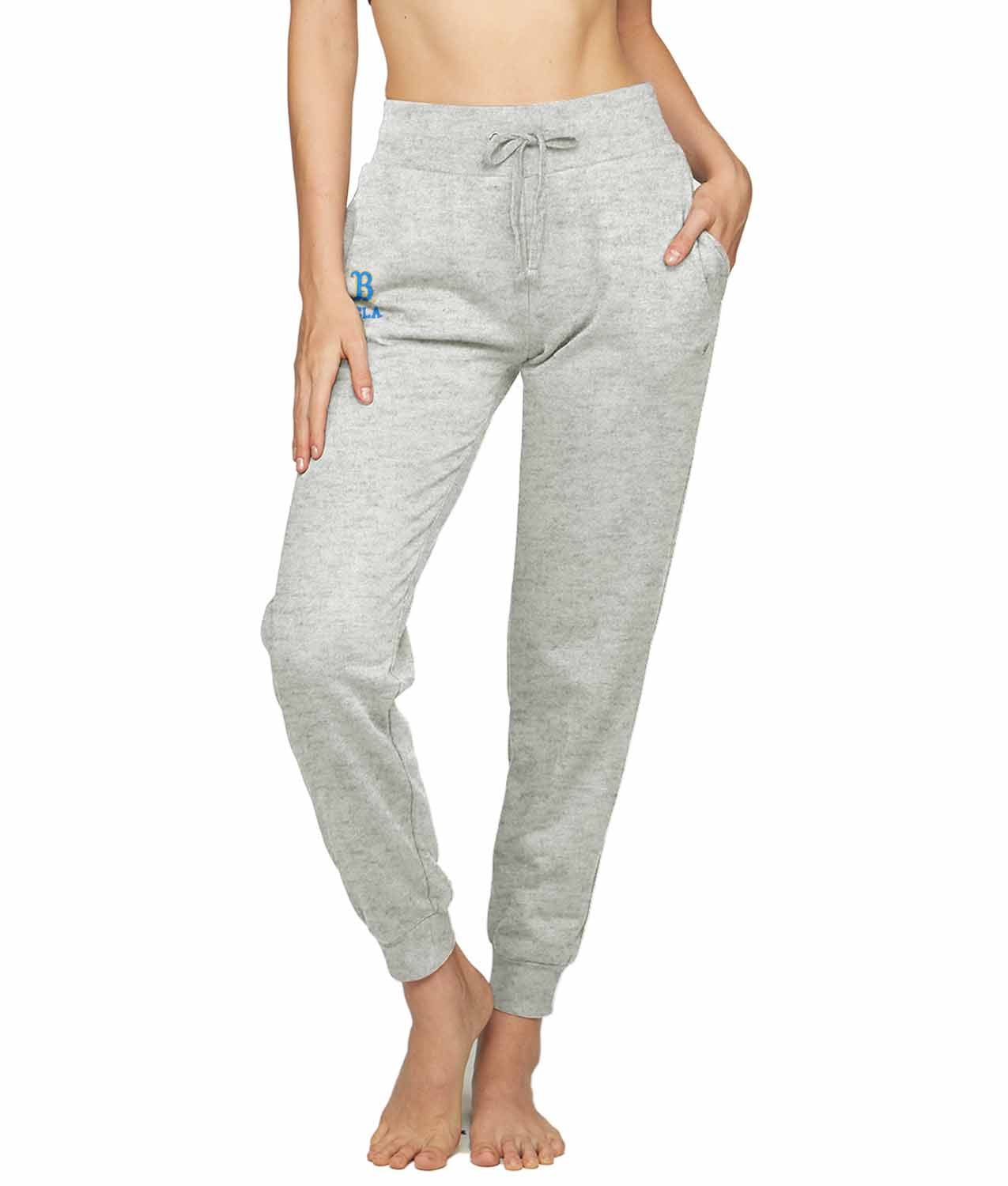 UCLA Bruins NCAA Women’s University Fleece Jogger Sweatpants with Pockets and Drawstring Waist - Gray Heather