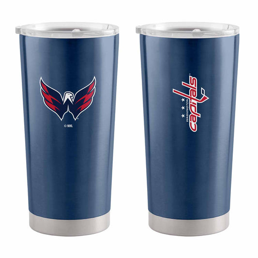 Washington Capitals NHL Hockey 20oz Stainless Steel Vacuum Insulated Game Day Tumbler with Silicone Grip - Navy