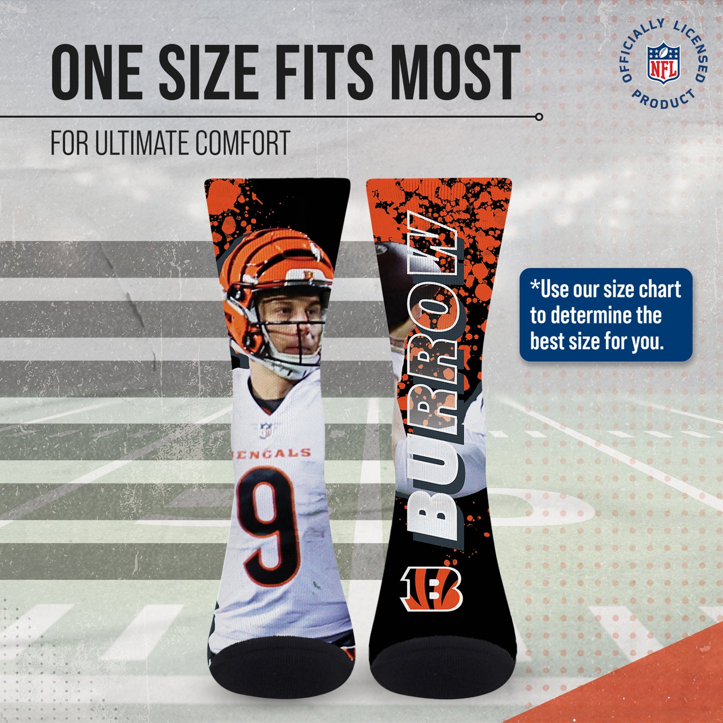 Cincinnati Bengals NFL Youth Player Stripe Sock - Black #9