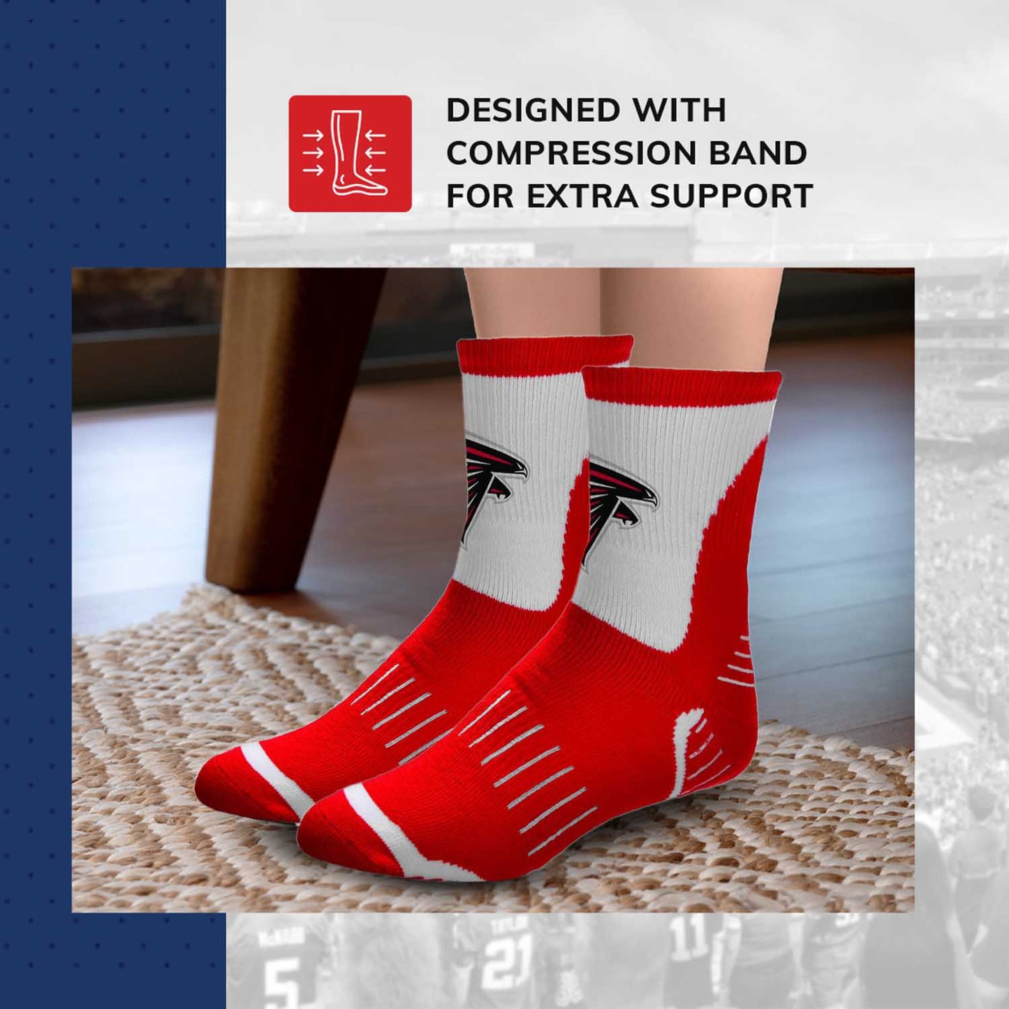 Atlanta Falcons NFL Performance Quarter Length Socks - Red