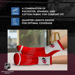 Carolina Hurricanes NHL Adult Surge Team Mascot Mens and Womens Quarter Socks - Red