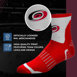 Carolina Hurricanes NHL Adult Surge Team Mascot Mens and Womens Quarter Socks - Red