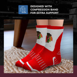 Chicago Blackhawks NHL Adult Surge Team Mascot Mens and Womens Quarter Socks - Red