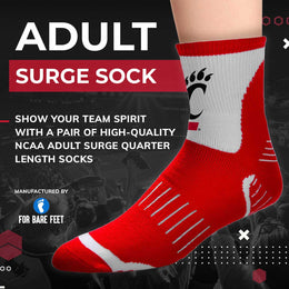 Cincinnati  Bearcats Adult NCAA Surge Quarter Length Crew Socks - Red