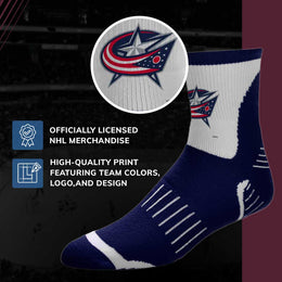 Columbus Blue Jackets NHL Adult Surge Team Mascot Mens and Womens Quarter Socks - Navy
