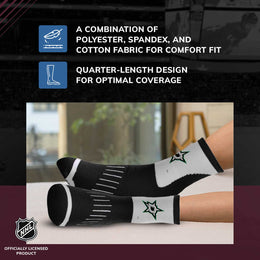 Dallas Stars NHL Adult Surge Team Mascot Mens and Womens Quarter Socks - Black