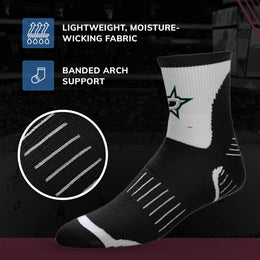 Dallas Stars NHL Adult Surge Team Mascot Mens and Womens Quarter Socks - Black