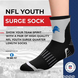 Detroit Lions NFL Youth Performance Quarter Length Socks - Black