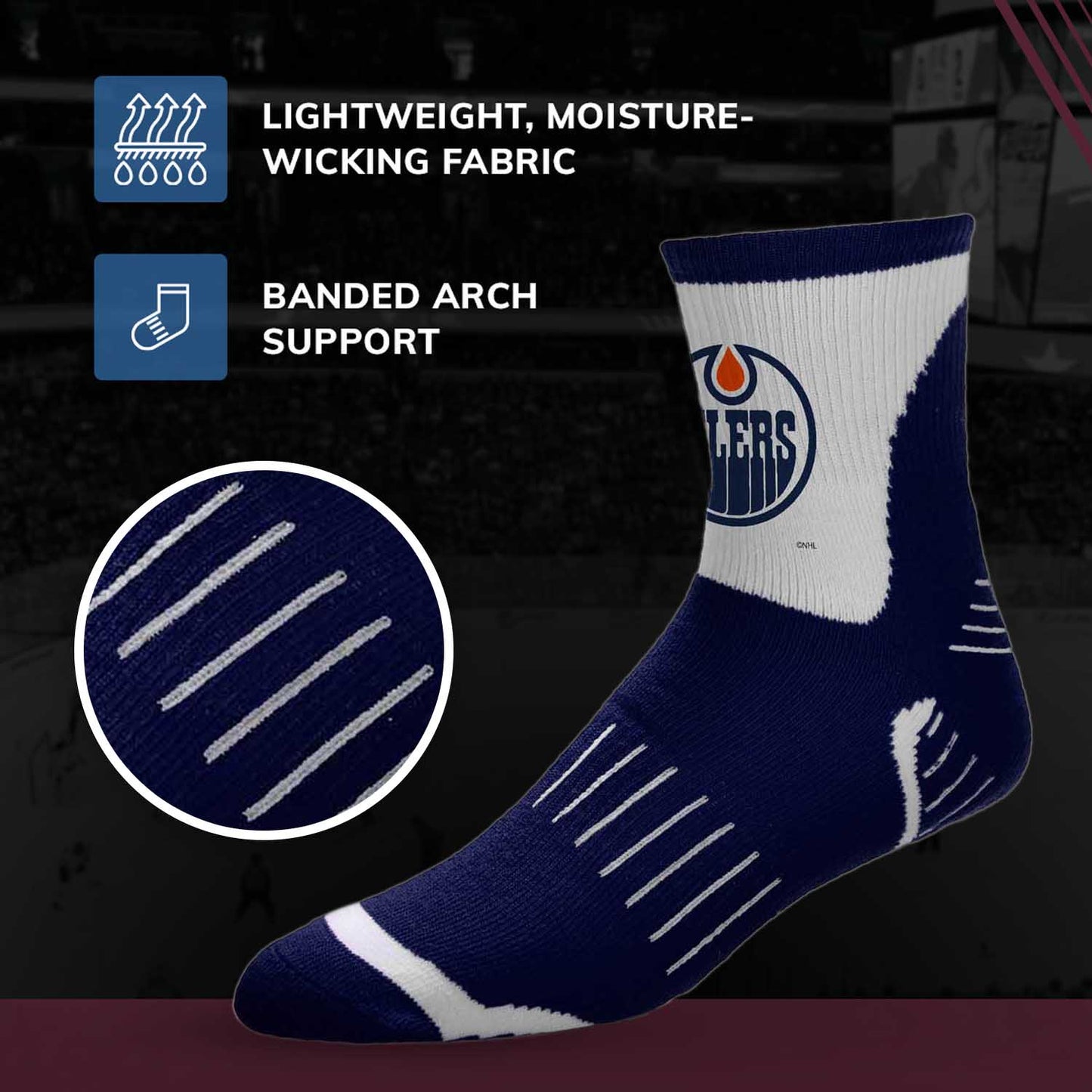 Edmonton Oilers NHL Adult Surge Team Mascot Mens and Womens Quarter Socks - Navy