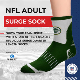 Green Bay Packers NFL Performance Quarter Length Socks - Green
