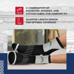 Los Angeles Chargers NFL Performance Quarter Length Socks - Black