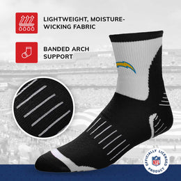 Los Angeles Chargers NFL Performance Quarter Length Socks - Black
