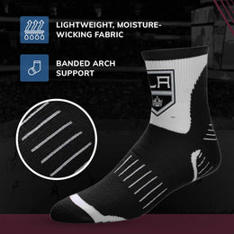 Los Angeles Kings NHL Adult Surge Team Mascot Mens and Womens Quarter Socks - Black