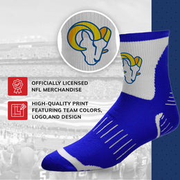 Los Angeles Rams NFL Youth Performance Quarter Length Socks - Black