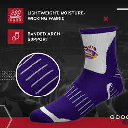 LSU Tigers NCAA Youth Surge Team Mascot Quarter Socks - Purple
