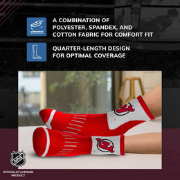 New Jersey Devils NHL Adult Surge Team Mascot Mens and Womens Quarter Socks - Red