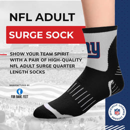 New York Giants NFL Performance Quarter Length Socks - Black