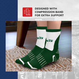 New York Jets NFL Youth Performance Quarter Length Socks - Forest Green