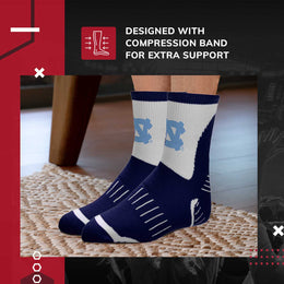 North Carolina Tar Heels Adult NCAA Surge Quarter Length Crew Socks - Navy