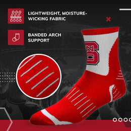 NC State Wolfpack Adult NCAA Surge Quarter Length Crew Socks - Red