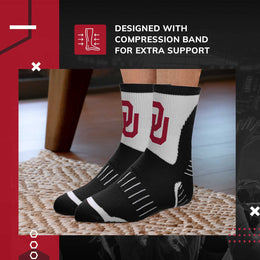 Oklahoma Sooners NCAA Youth Surge Team Mascot Quarter Socks - Black