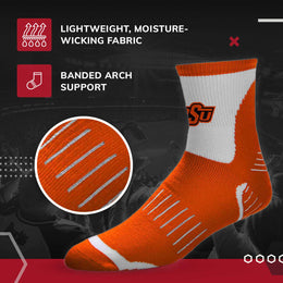 Oklahoma State Cowboys NCAA Youth Surge Team Mascot Quarter Socks - Orange