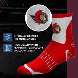 Ottawa Senators NHL Adult Surge Team Mascot Mens and Womens Quarter Socks - Red