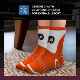 Philadelphia Flyers NHL Adult Surge Team Mascot Mens and Womens Quarter Socks - Orange