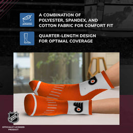 Philadelphia Flyers NHL Adult Surge Team Mascot Mens and Womens Quarter Socks - Orange