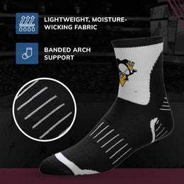 Pittsburgh Penguins NHL Adult Surge Team Mascot Mens and Womens Quarter Socks - Black