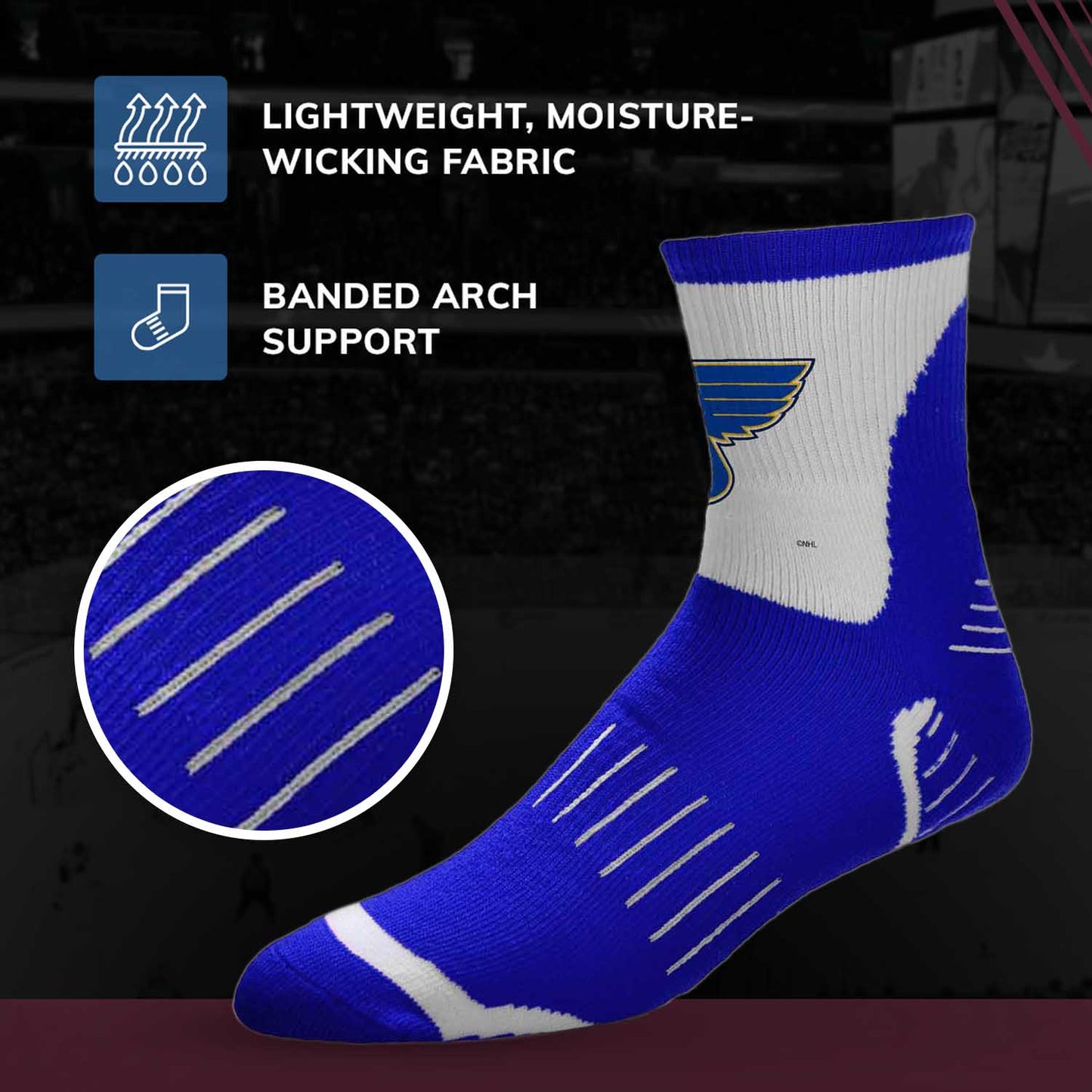 St. Louis Blues NHL Adult Surge Team Mascot Mens and Womens Quarter Socks - Royal